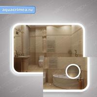 Зеркало 341л2ч3 с LED подсветкой 9,6 Вт/м 70 х 100 см с косметическим зеркалом с подсветкой 16х16 см